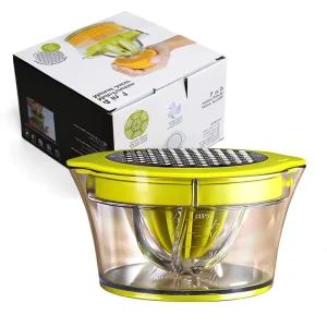 12oz 400ml Empty Clear PP Kitchen Food Fruit Round Plastic Portable Stainless Steel Manual Juicer