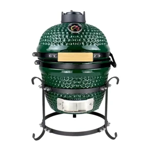 13 Inch Green Ceramic Kamado Outdoor Camping BBQ Smoker and Barbecue Charcoal Grills