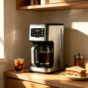 14 Cup Programmable Drip Coffee Maker LED Display Bold Flavor Anti-Drip Stainless Steel Body Hot Coffee Brewer