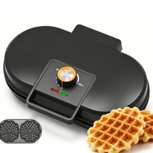 1400W 2 Slice Heart Shape Belgium Waffle Mini Electric Non Stick Mechanical Control Double Plate Waffle Maker
