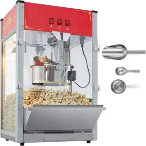 1440W Commercial Countertop Popcorn Machine 12 Oz Kettle 80 Cups Batch Theater Style 3 Switch Control Built In Stirring Popcorn