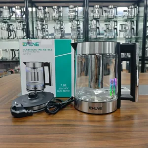 1500 Watt Cordless Portable Glass Stainless Steel Electric Kettle with Automatic Shut off Boil Dry Protection for Household Use