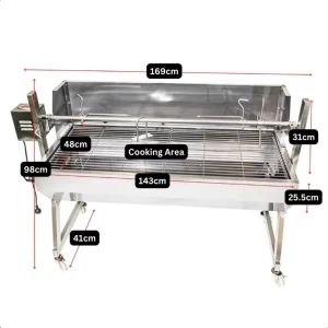 1500 mm Spit Pig Roaster Large Stainless Steel BBQ Rotisseries