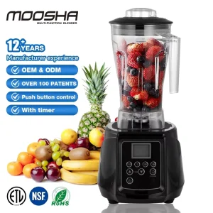 1500W 2200W 1.5L 2L NSF Certified Kitchen Cafe Smoothies 3 Speeds Heavy Duty Commercial Blender Machine