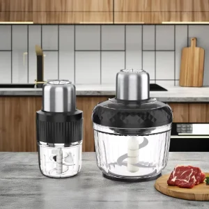 1500W Electric Kitchen Food Processor with 2 Bowls 3L 0.5L Capacity Manual Meat and Vetable Grinder Durable