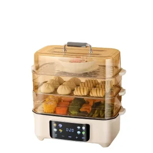 1500W Stainless Steel Digital Control Multi Purpose Kitchen Electric Cooker Rice Hot Pot with Steaming Functions for Household Use
