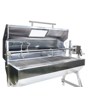 1500mm Hooded Spartan Spit Roaster with Viewing Window Commercial Stainless Steel BBQ Grills