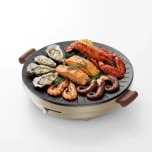1500w Easy to Clean Kitchen Cooking Round Multifunctional Smokeless Household Fast Electric Bbq Grill Pan