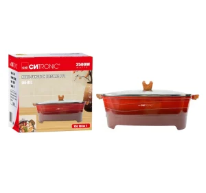 15L 37cm Diamond Look Die Casting Aluminum Casserole Cooking Pot Electric Skillet Non-Stick Double-Ear Soup