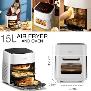 15L Electric Modern Air Fryer Oven with Smart Touch Control Energy Saving Fast Cooking for Home and Small Restaurant