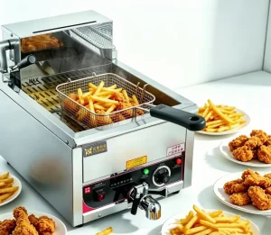 15L Single Tank Electric Commercial Grade Stainless Steel Deep Fryer Basket 5000W IPX3 Waterproof for Fast Food