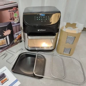 15L Smart Air Fryer Oven 2400W LCD Display Visible Cooking Window Heavy Duty Motor
