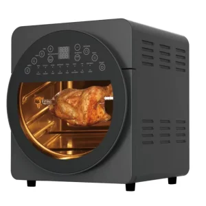 15L Square Digital Control Air Fryer Oven Stainless Steel 1700W Household Electric Big Screen Glass Front Door