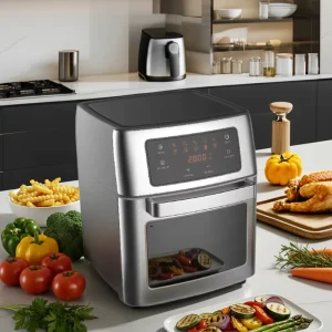 15L Square Electric Stainless Steel Smart Countertop Digital Control Air Fryer Oven Household Use