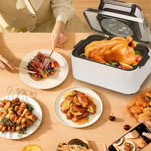 15L Square Modern Digital Control Electric Air Fryer Plastic Non Stick Household Commercial Hotel Use Easy Clean Fast Cooking
