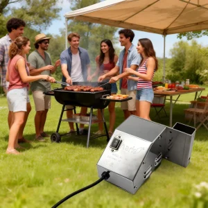 15w Stainless Steel Universal Electric BBQ Rotisserie Motor for Pig Goat Chicken Roaster