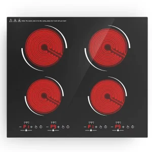 15+years 6000W 60cm Touch Control Electric Radiant Coil Cooktop Built in Household 4-Burner Vitro Ceramic Glass