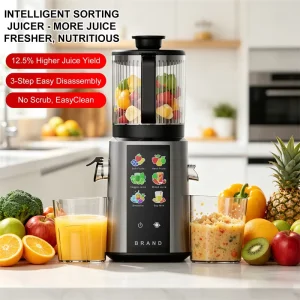 160mm Extra Wide Chute Slow Juicer Whole Fruit Vegetable Masticating Machine Cold Press Slow Juicers Easy Clean Home Slow Juicer