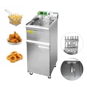 16L Single Tank Stainless Steel Electric Commercial Grade Deep Fryer 5000W With Double Layer Heater for Restaurant