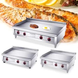 16mm Commercial Restaurant Kitchen Equipment Burger Griddle Grill Professional Flat Top Griddle Electric with Grease Tray
