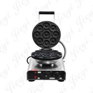 1750W Commercial 9 Piece Donut Waffle Maker Non stick Stainless Steel Doughnut Baker for Cafe Bakery Dessert Shops