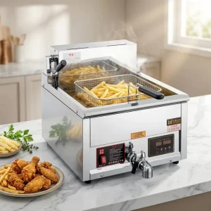 17L Digital Deep Fryer Commercial Countertop Intelligent LED Stainless Steel Restaurants Hotels Frying Machine