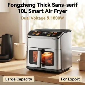 1800W Large Capacity 10L Air Fryer Oven Digital Electric Oil Free Cooker with Dual Voltage 110V 220V for Home Kitchen Use