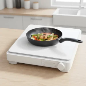 1800W Single Burner Hot Plate LED Display White Countertop Induction Burner Waterproof Electric Household Use Plastic Housing