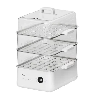 18L Digital Timer Control 3 Tier Food Steamer Electric With Stainless Steel Tray Corn Steamer Large Electric Steamer