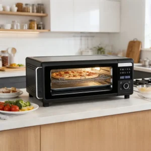18L Electric Digital Pizza Oven with 1700W Convection 10 Presets NTC Control Non-Stick and Overheat Protection for 12″ Pizza