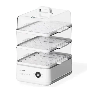 18L Multi Layer Mechanical Timer Control 220V Vegetable Food Steamer with BPA Free Baskets Electric Steam Boiler