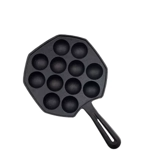 19CM Japanese Cookware Cast Iron Takoyaki Pan Pancakes Baking Pan Egg Fry Pan Maker 12Molds