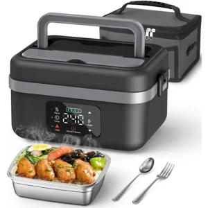 1L Multifunctional USB Rechargeable Digital Display Electric Lunch Box Home Outdoor Car Portable Wireless Heating Lunch Box Set