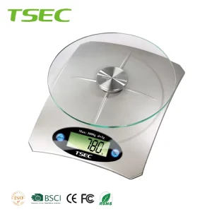 1g Precision Digital Kitchen Scale with 5kg Limit and Tempered Glass Platform for Accurate Weighing