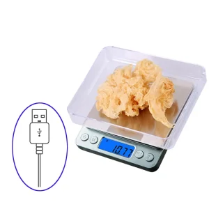 1kg 2kg 3kg 0.1g Portable Electronic Digital Kitchen Scale with USB Line Charger
