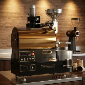 1kg Small Coffee Roaster Semi-hot Air Type Electric Gas Stainless Steel for Home Coffee Shops