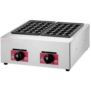 2 Head Gas Fish Pellet Grill 2 Plate Takoyaki Machine Kitchen Snack Equipment