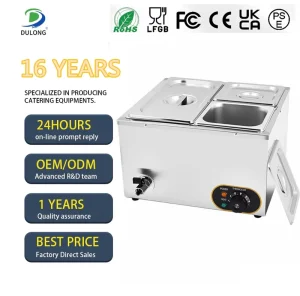 2 Pans Commercial Stainless Steel Steamer Electric Portable Table Top Bain Marie Food Warmer Display
