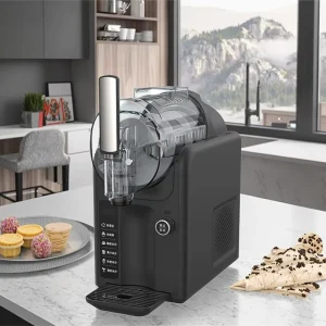 2 Quart Stainless Steel Mini Ice Cream Machine Automatic Slushie Maker Self Cleaning Electric Dessert Maker for Home Kitchen