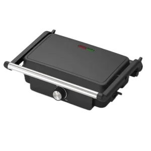 2 Slice Panini Press Grill with 180 Degree Open Detachable Oil Drip Tray PTFE Non Stick Coating Household Electric Griddle