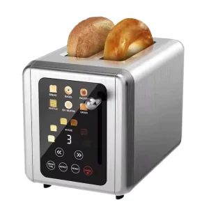 2 Slice Retro Stainless Steel Electric Home Bread Maker 2 lb Capacity Automatic Pop up Keep Warm Timer Functions English