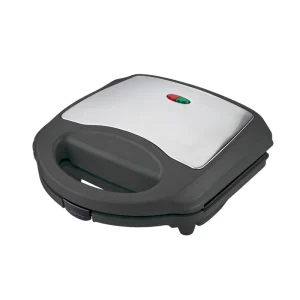 2 Slice Stainless Steel Housing Electric Sandwich Maker with Non stick Fixed Cooking Coating Plates for Household Breakfast