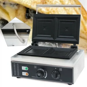 2 Slices Commercial Electric Sandwich Maker Machine New Condition Snack Equipment with Toaster Waffle Function