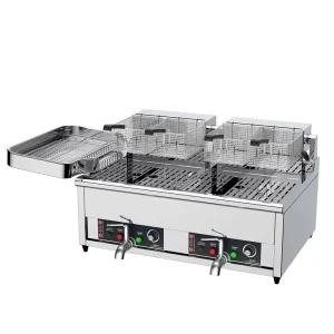 2 Tank 2 Basket Stainless Steel Commercial Electric Deep Fryer High Productivity for Restaurants 220V 380V