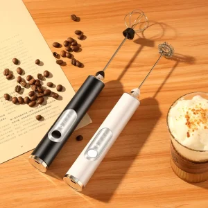 2 heads Handheld Electric Milk Frother 3 Adjustable Speeds Rechargeable Foam Maker for Coffee Latte Cappuccino Milk