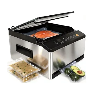 2 in 1 Chamber Vacuum Sealer Machine 11″ Seal Bar for Liquid Rich Wet Foods Cooking Sous Vide Vacuum Food Sealers for Countertop