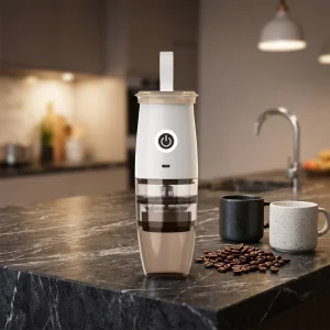 2 in 1 Cordless Electric & Manual Portable Mini Coffee Grinder with Ceramic Conical Burrs Ideal for Home Outdoor & Car Use