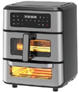 2 in 1 Digital Air Fryer Oven with SYNC Function Oil Free Transparent Glass Window 6L Air Fryer + 5.6L Pizza Oven