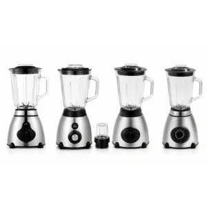2 in 1 Home Kitchen Blender Smoothie Maker Glass Stainless Steel BPA free Electric Juicer for Healthy Shakes Cafe