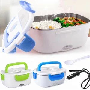 2 in 1 Household Stainless Steel Electric Lunch Box with Carry Bag Portable Food Warmer for Safe Kitchen Use